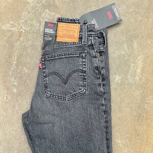 NWT Levi's Wedgie Straight High Rise Black Jeans 25x26